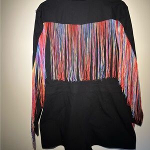 Rare Pride for Target Rainbow Fringed Black Belted Shorts Romper Jumpsuit